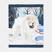 オーバーザリバークリームチャウフリースブランケット フリースブランケット (正面)