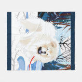 オーバーザリバークリームチャウフリースブランケット フリースブランケット (正面(横))