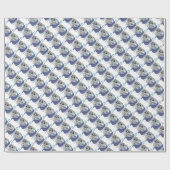 オーバーザリバーブルーチョウ包装紙 ラッピングペーパー (フラット)