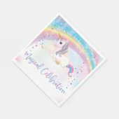 オーバーザレインボーユニコーン誕生日 スタンダードランチョンナプキン (角)