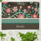 オーバーシンクおもしろい引用文フローラトンフライ茶色の名前 キッチンタオル (折り畳み)