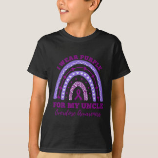 オーバードーズ啓発のためのパープル - 叔父を偲んで レイン Tシャツ