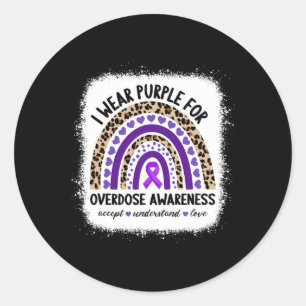 オーバードーズ啓発のための紫色のレインレインシャツ ラウンドシール