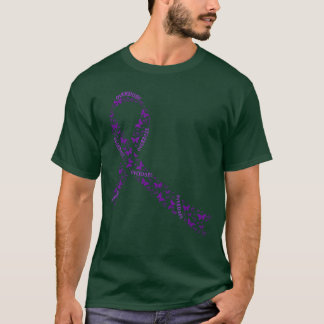 オーバードーズ啓発リボン 紫 薬物依存症 リカバリー Tシャツ
