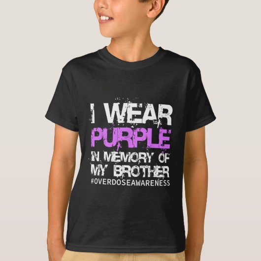 オーバードーズ啓発Tシャツ 紫色を着て記憶に残そう 私の Tシャツ (正面)