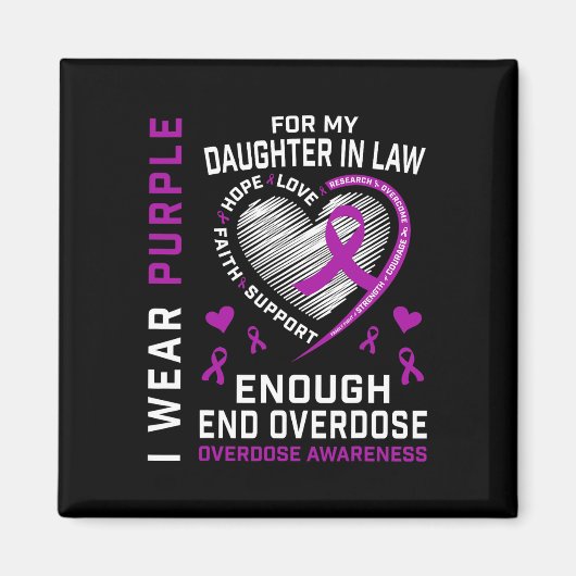 オーバードーズ啓発Tシャツ Enough Purple Daughte マグネット (正面)