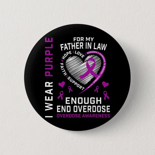 オーバードーズ啓発Tシャツ Enough Purple For Fat 缶バッジ (正面)