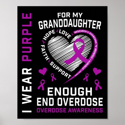 オーバードーズ啓発Tシャツ Enough Purple For Gra ポスター (正面)