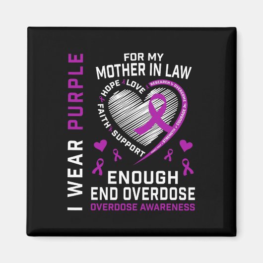 オーバードーズ啓発Tシャツ Enough Purple For Mot マグネット (正面)