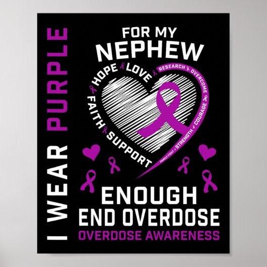 オーバードーズ啓発Tシャツ Enough Purple For My ポスター (正面)