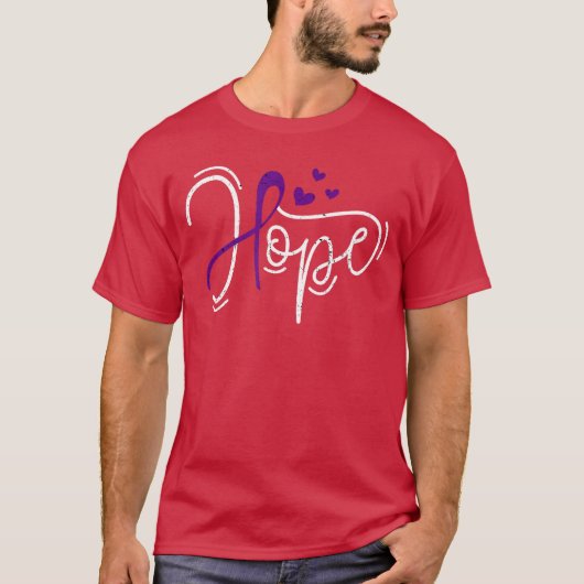 オーバードーズ希望紫色のリボン啓発中毒回復 Tシャツ (正面)