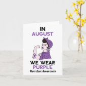 オーバードーズ認識月間 パープルリボン 8月 カード (黄色い花)