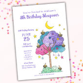 オーバーナイトスリープバー誕生日スランバーパーティー 招待状