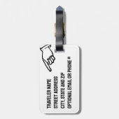 オーバーパおもしろいッカーの荷物タグ ラゲッジタグ (裏面縦)