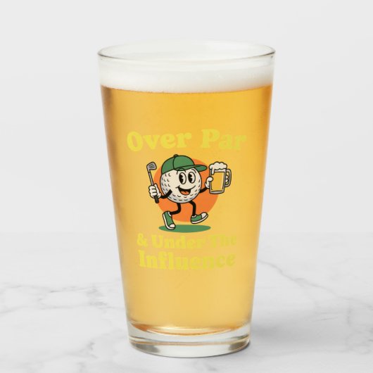 オーバーパーで酔っ払いゴルフ飲み タンブラーグラス (ドリンク正面)