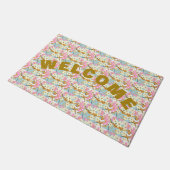 オーバーフローフローラドアマット – Adiela Akoo ドアマット (アングル)