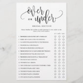 オーバーブライダルシャワー編集可能紙ゲームカード チラシ (正面)
