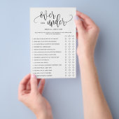 オーバーブライダルシャワー編集可能紙ゲームカード チラシ (ハンドル)