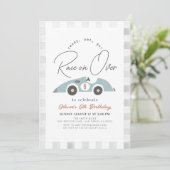 オーバーブルーレースカーボーイ誕生日 招待状 (スタンド正面)