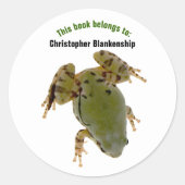 オーバーヘッドカエル写真カスタムクラシック丸 ラウンドシール (正面)