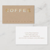 オーバーヘッドコーヒーサインレターロイヤリティテクスチャ ロイヤリティカード (正面/裏面)