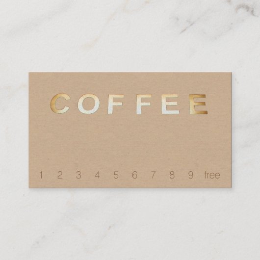 オーバーヘッドコーヒーサインレターロイヤリティテクスチャ ロイヤリティカード (正面)