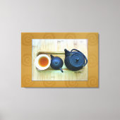 オーバーヘッドスチル素朴ライフ茶設定の写真 キャンバスプリント (正面)