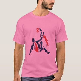 オーバーヘッドストライク: サッカーシルエットアート Tシャツ