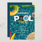 オーバーヘッドプールパーティー誕生日招待状 招待状 (正面/裏面)