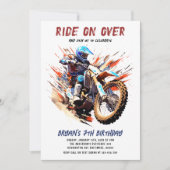 オーバーボーイモトクロスレーシング7誕生日 招待状 (正面)