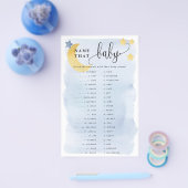 オーバームーン動物マッチング紙ゲームカードブルー チラシ (シングル)