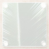 オーバーラップするパームフロンズトロピカルグリーン抽象芸術 ガラスコースター (裏面)