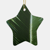 オーバーラップするパームフロンズトロピカルグリーン抽象芸術 セラミックオーナメント (左)