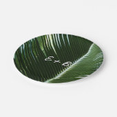 オーバーラップするパームフロンズトロピカルグリーン抽象芸術 ペーパープレート (アングル)