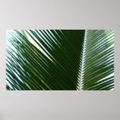 オーバーラップするパームフロンズトロピカルグリーン抽象芸術 ポスター (正面)