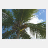 オーバーラップするパームフロンズトロピカルグリーン抽象芸術 ラッピングペーパーシート (正面3)