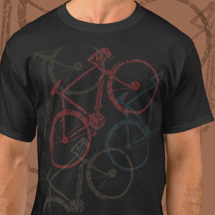 オーバーラップバイク。不透明度の自転車Tシャツ Tシャツ