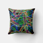 オーバーラップ帯状曲線、ネオンカラフルレリーフ、 浮き彫り クッション (裏面)