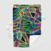 オーバーラップ帯状曲線、ネオンカラフルレリーフ、 浮き彫り ゴルフタオル (インサイチュ)