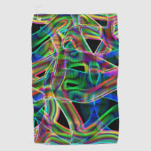 オーバーラップ帯状曲線、ネオンカラフルレリーフ、 浮き彫り ゴルフタオル (正面)