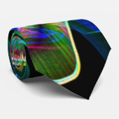 オーバーラップ帯状曲線、ネオンカラフルレリーフ、 浮き彫り ネクタイ (ロール)