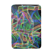 オーバーラップ帯状曲線、ネオンカラフルレリーフ、 浮き彫り バスマット (正面縦)