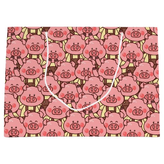 オーバーレおもしろいールで豚 ラージペーパーバッグ (正面)