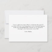 オーバーレイはっきりした卒業クラス年 サンキューカード (裏面)