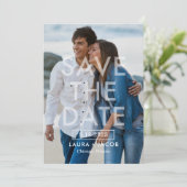 オーバーレイはっきりした編集可能カラー日付カードの保存 サンキューカード (スタンド正面)