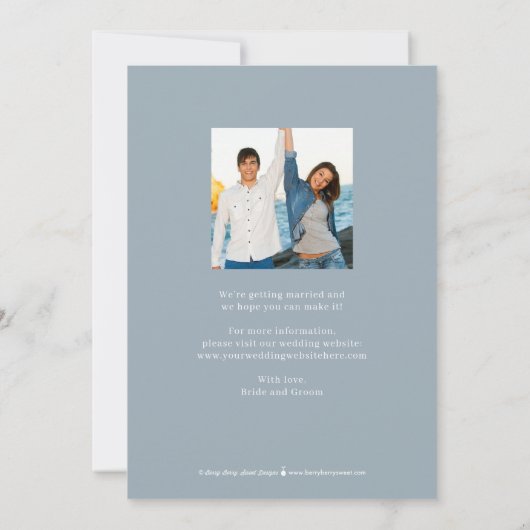 オーバーレイはっきりした編集可能カラー日付カードの保存 サンキューカード (裏面)