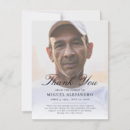 オーバーレイエレガントフォト悔やみや弔慰サンキューカード サンキューカード