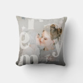 オーバーレイメリータイポグラフィフォトクリスマス クッション (正面)