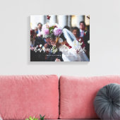 オーバーレイモダンの写真結婚の後で幸せに キャンバスプリント (インサイチュ (リビング))