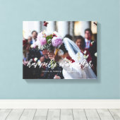 オーバーレイモダンの写真結婚の後で幸せに キャンバスプリント (インサイチュ (ウッドフロア))